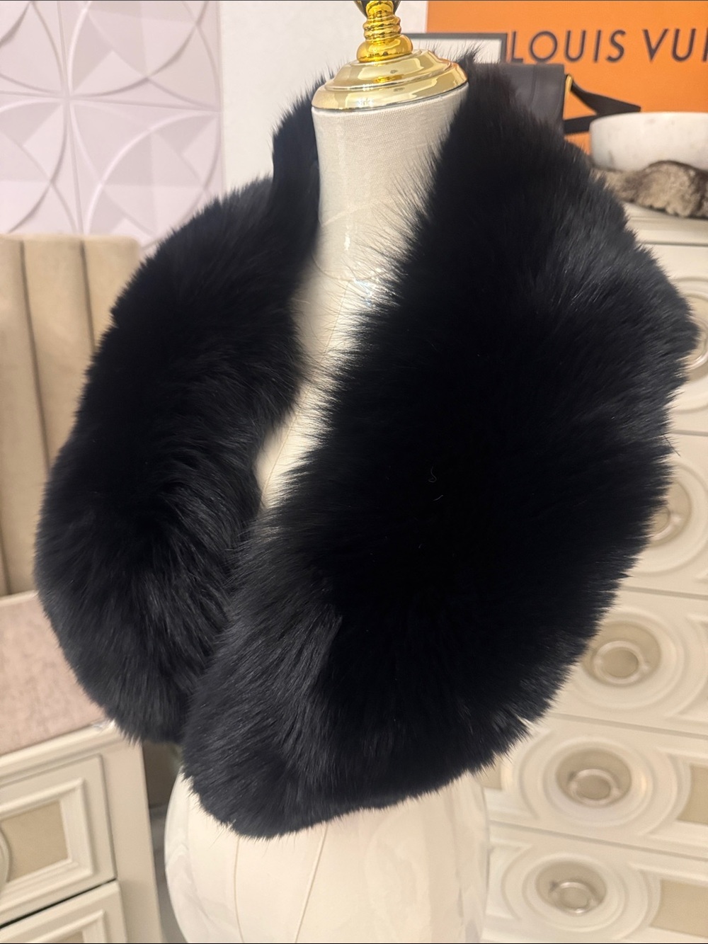 Real Fox fur collar black fox